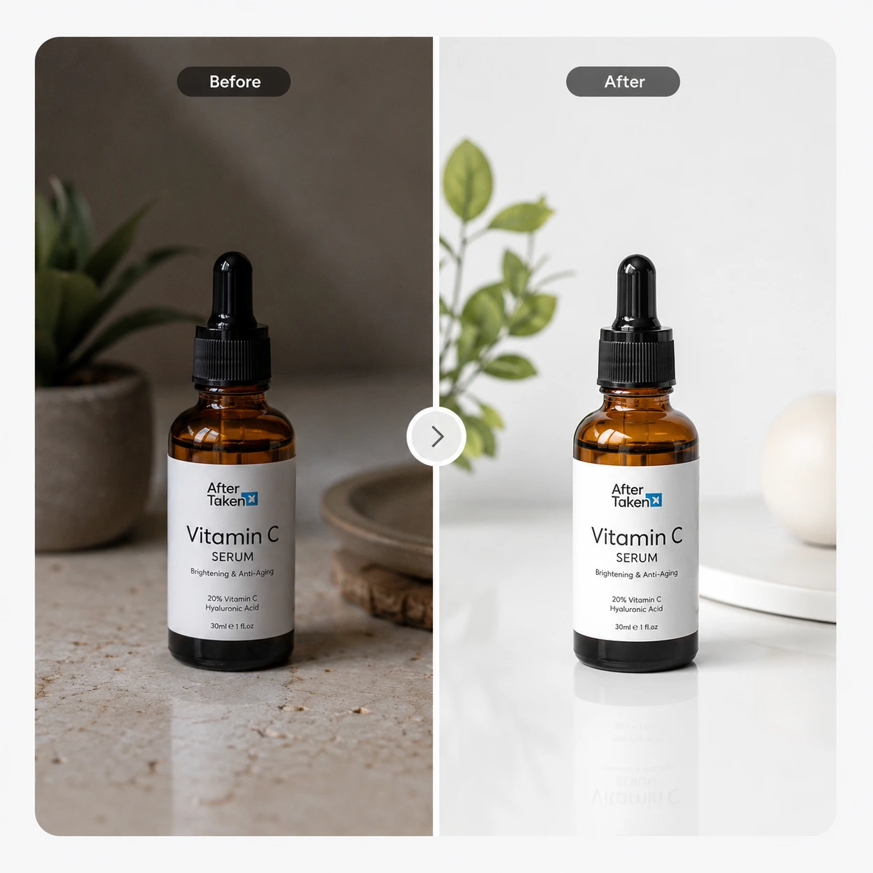 Using AfterTaken AI Product Setup tool to generate luxury studio scenes from supplier photos